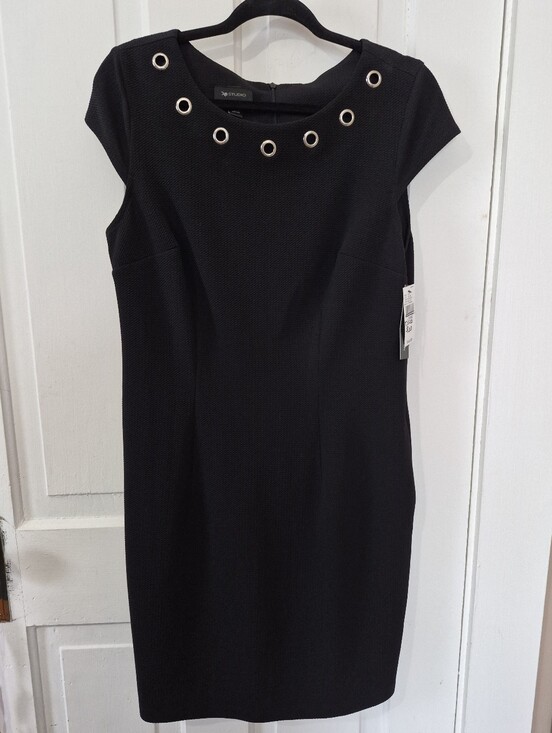 AB Studio Dresses & Skirts - AB Studio Black Sheath Dress with Grommet Neckline